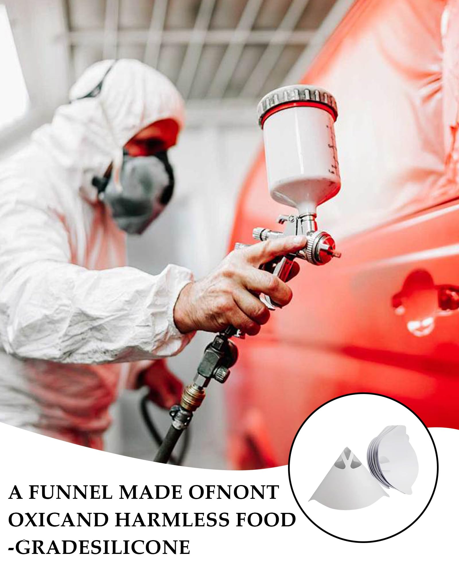 50 Pièces Filtre à Peinture, Filtres à Peinture Coniques en Papier, pour Filtrer Les Peintures et Les Vernis des Impuretés, Générique Funnel, Blanc