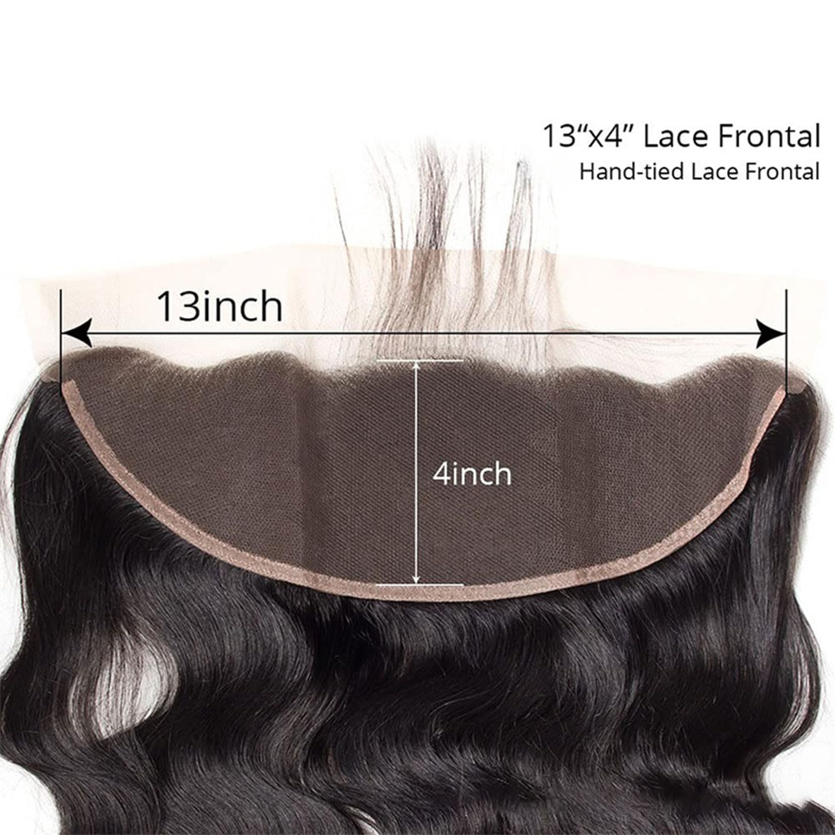 Chiusura Frontale in Pizzo HD Body Wave 13X4 con Parte Centrale
