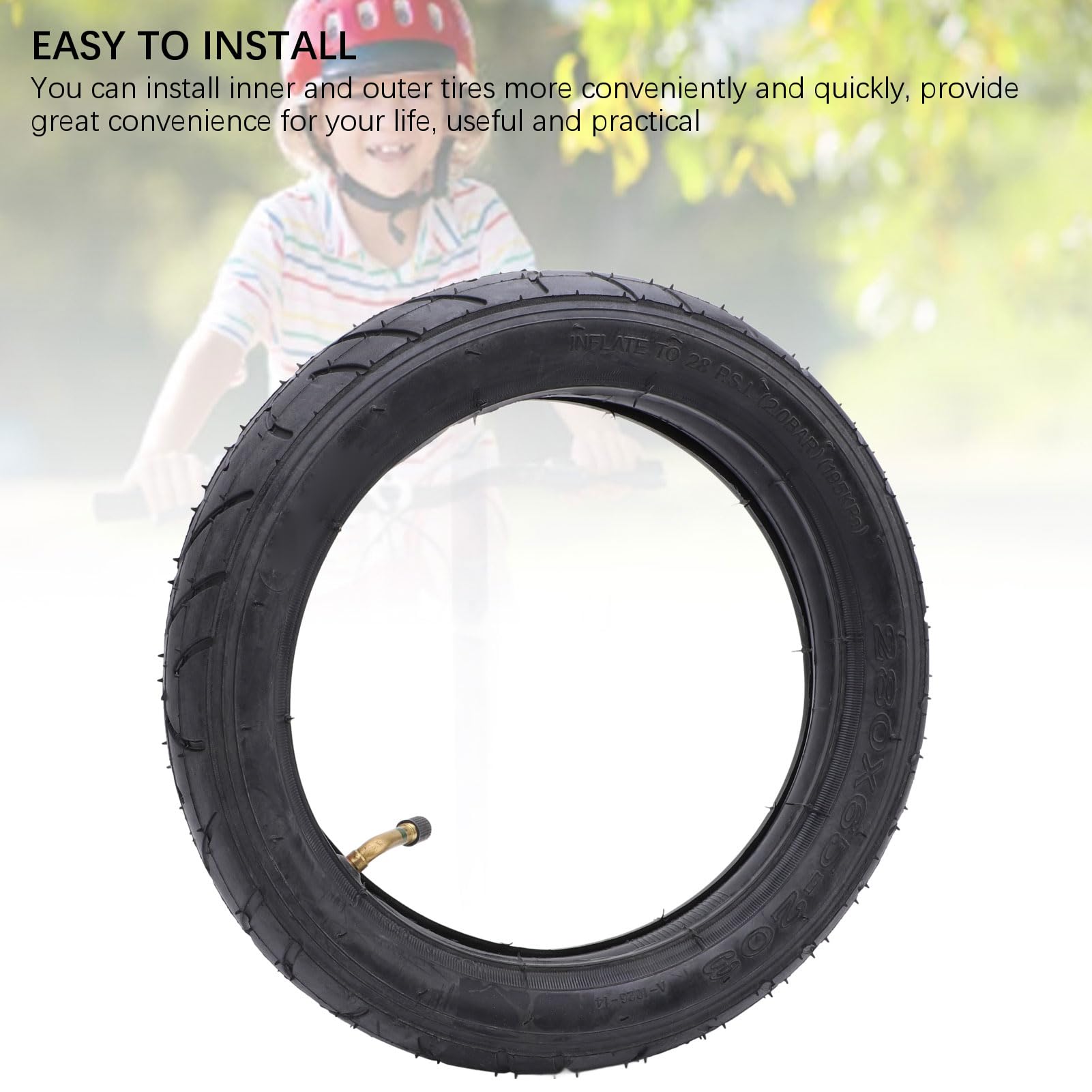 Kinderfahrradreifen-Set 280X65-203 Mit Schlauch - Aufblasbare Gummi-Reifen Für Kinderwagen & Spielzeug