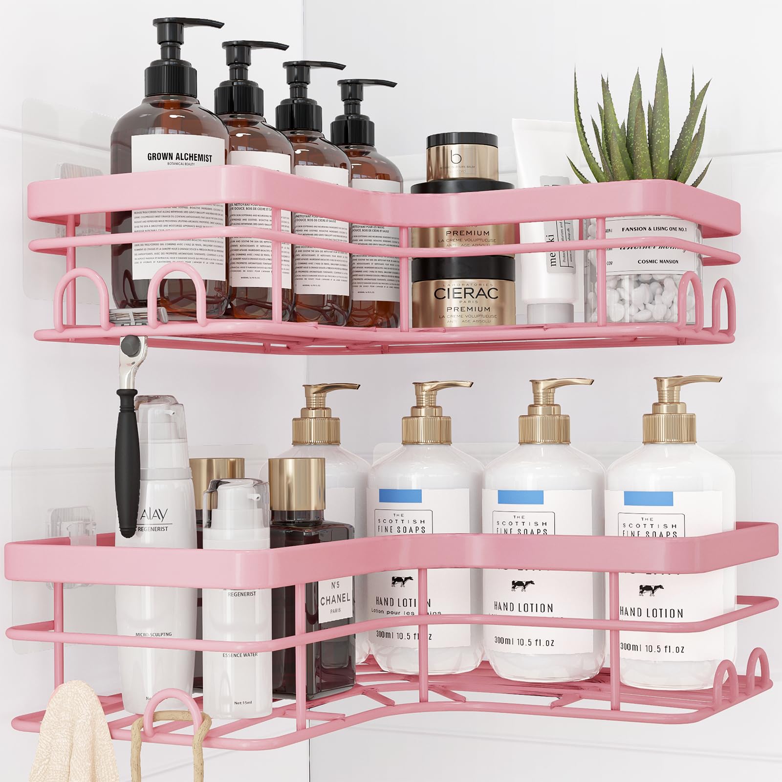 Sakugi Corner Shower Caddy - No Drill Bathroom Shelves -17