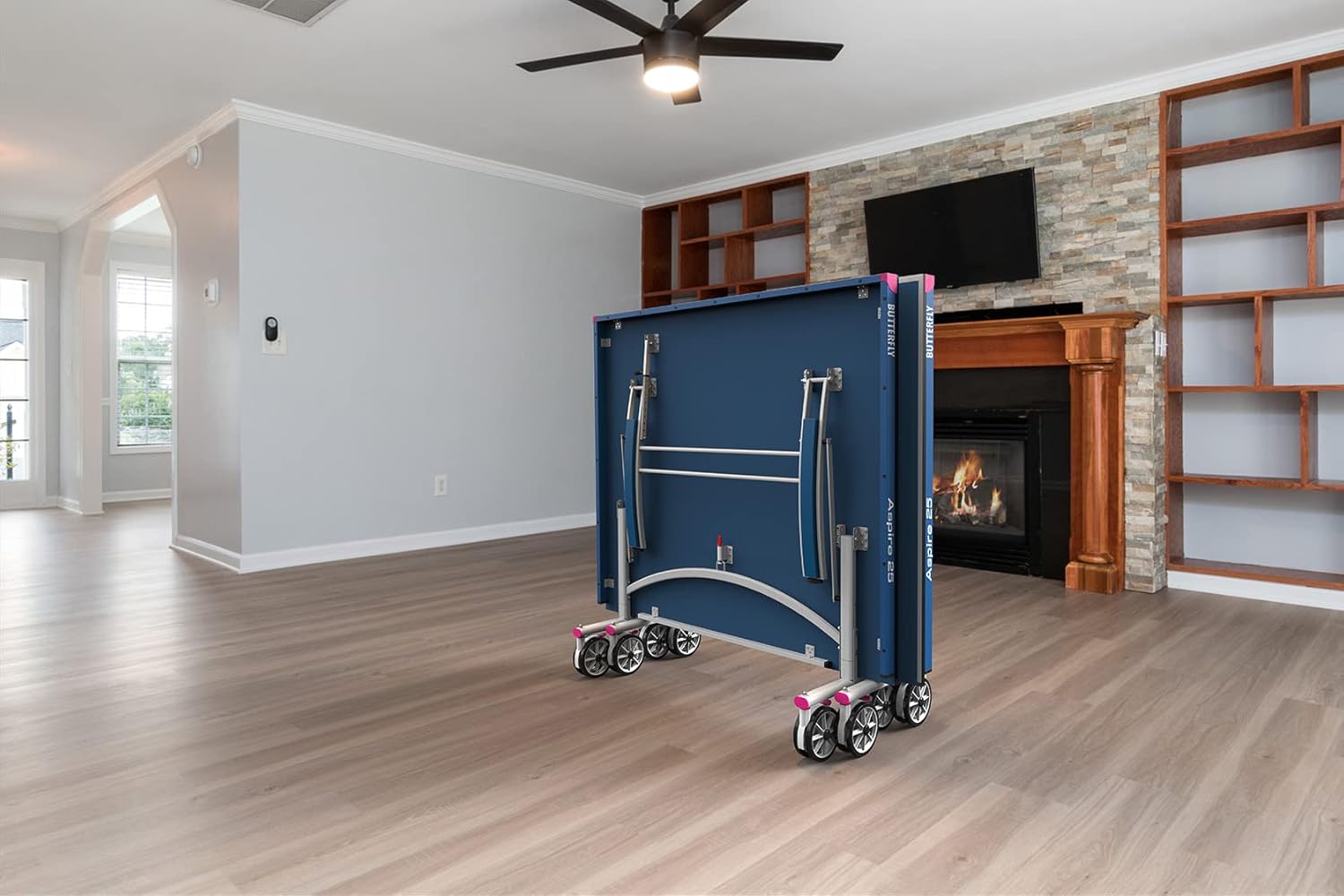 Butterfly Aspire 25 - A Fresh New Look for Your Gameroom - Height Adjustable Legs Ensure A Level Surface - Quick Assembly - USATT Approved - Regulation 6" Net Set Included - Offers Playback Position