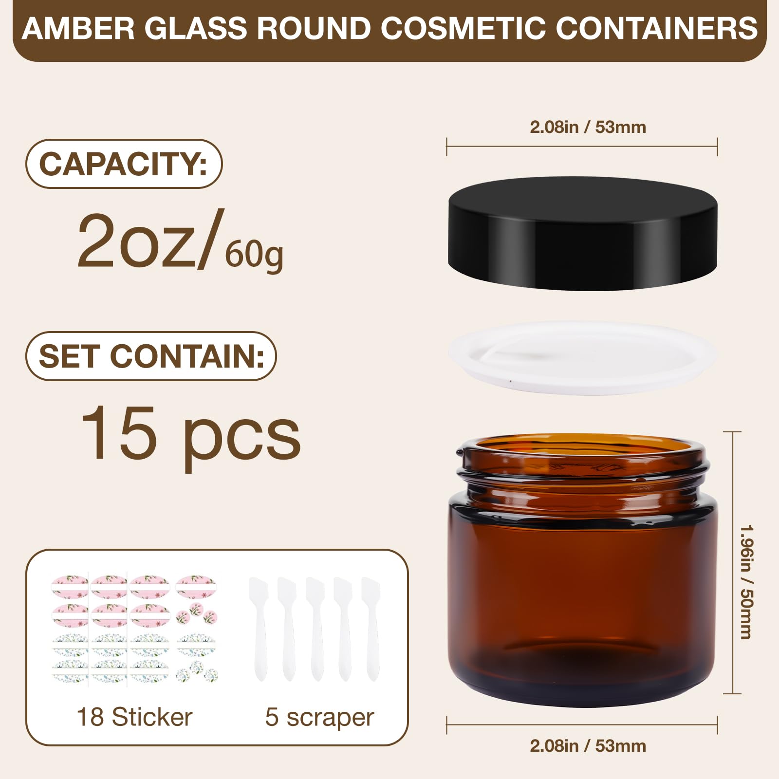 Glass Cosmetic Storage Jars - Image 2