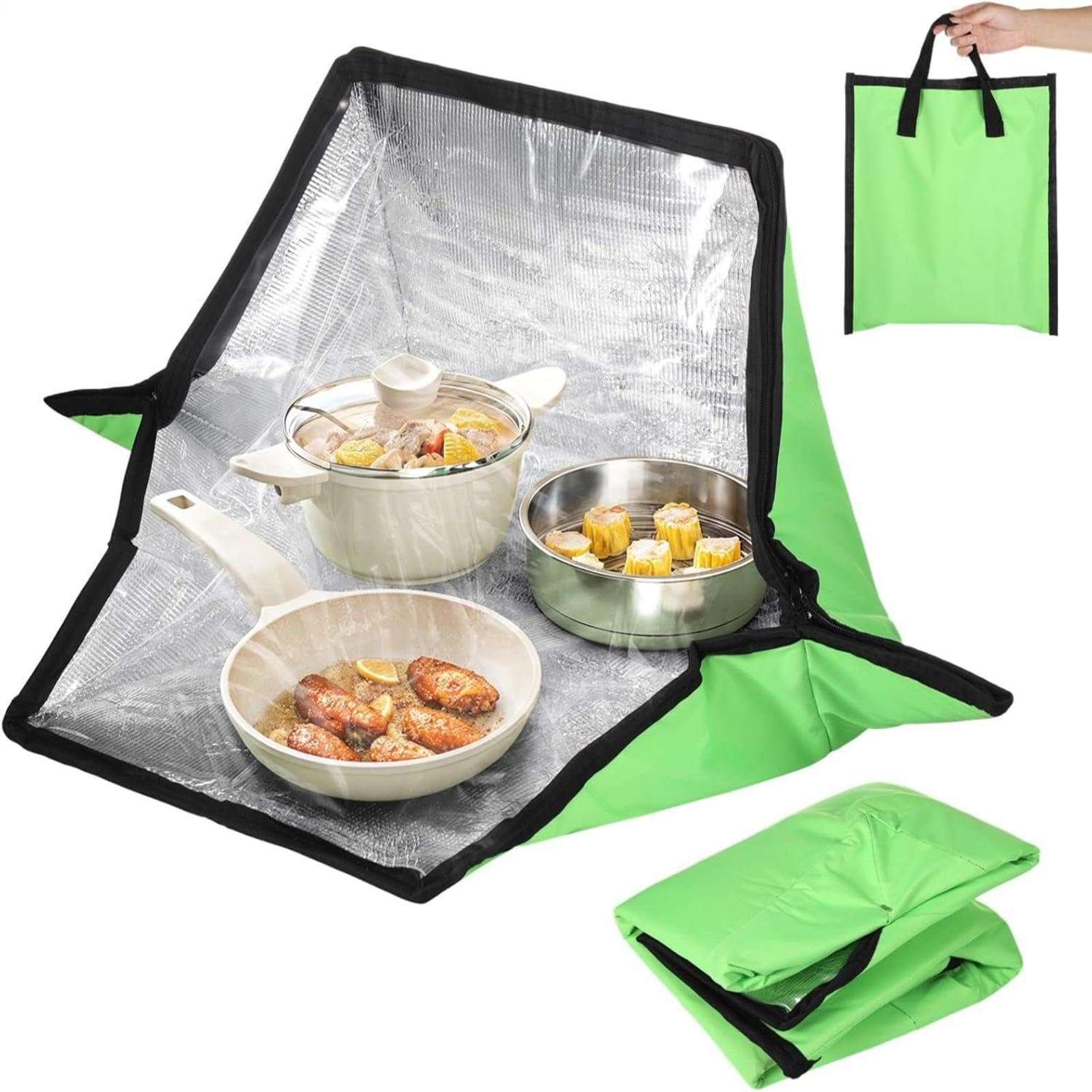 Four Solaire Pliable - Portable Cuiseur Solaire Extérieur Sans Électricité | Résistant À La Chaleur Avec Doublure D'aluminium, 110°C Haute Température Pour Camping, Randonnée Et Vie En Camping-Car