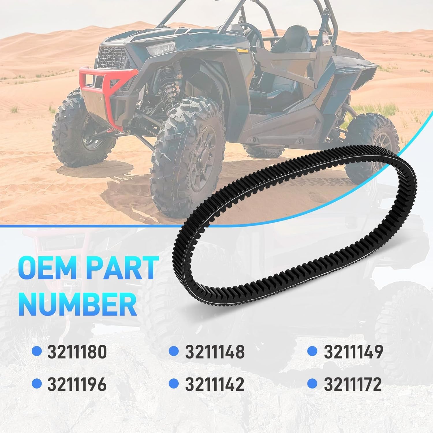 3211180 CVT Drive Belt Heavy Duty, No Clutch Recalibration, Compatible with Polaris RZR and General XP 1000, XP 4 1000, S 1000, Replaces # 3211196, 3211148, 3211142, 3211172