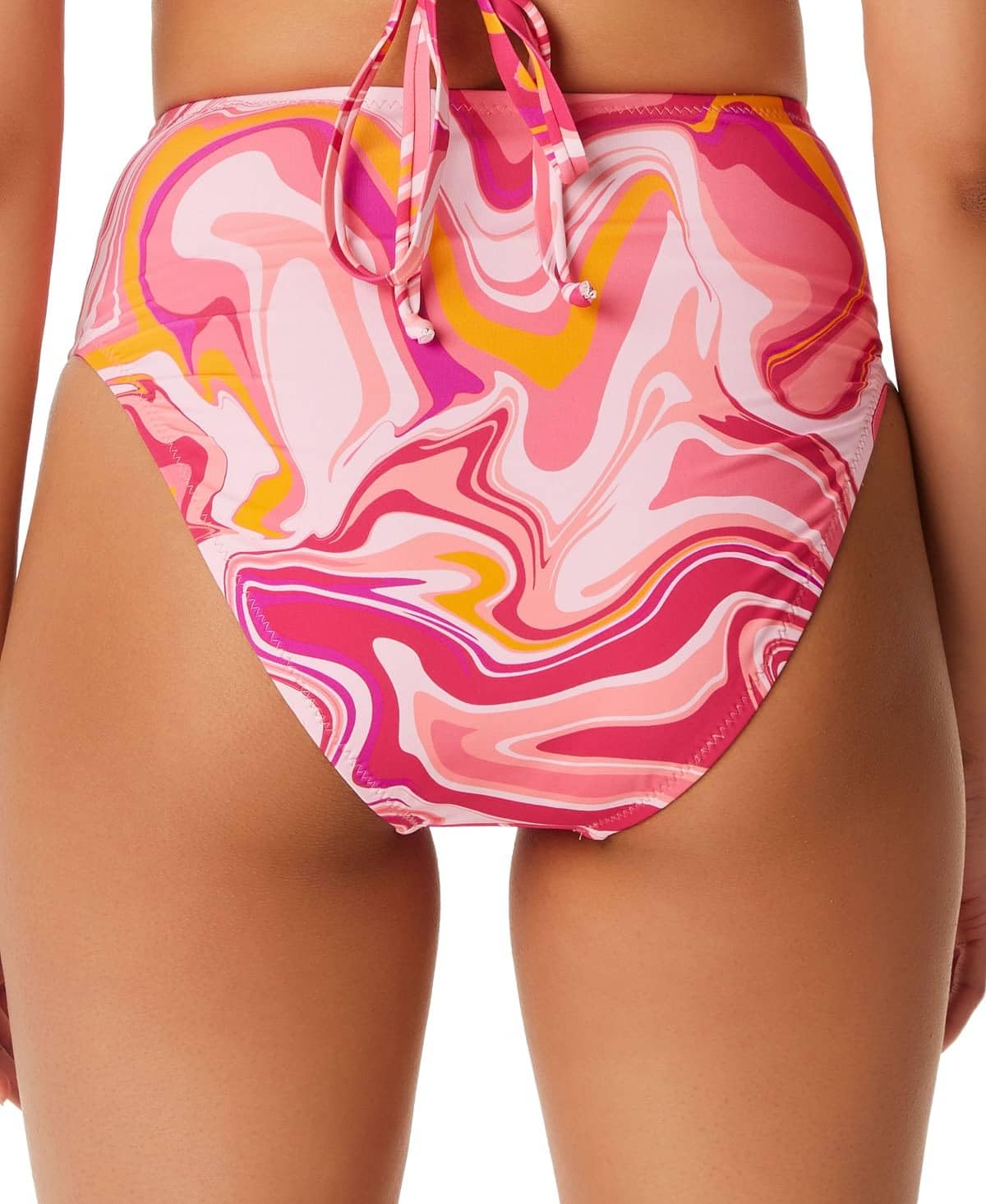 Jessica Simpson Bas de bikini taille haute Good Vibrations rose pour femme