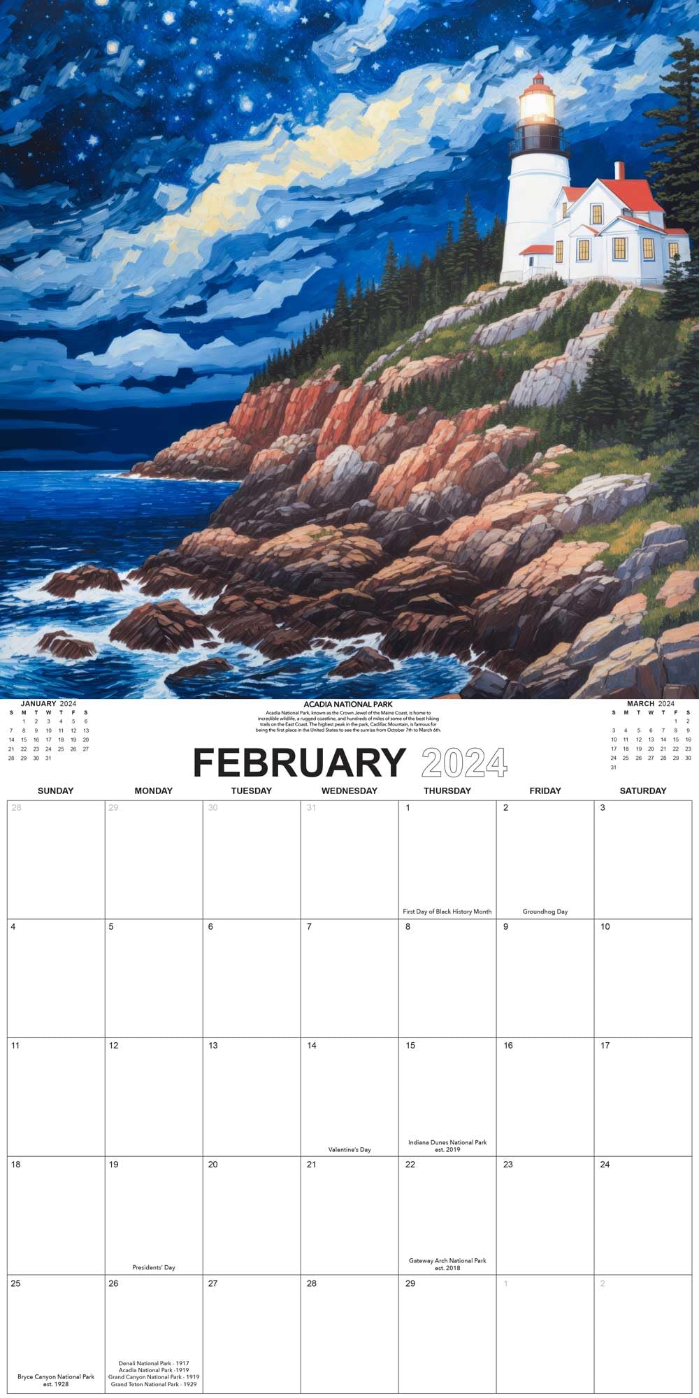 amazon-com-starry-night-national-park-2024-calendar-office-products