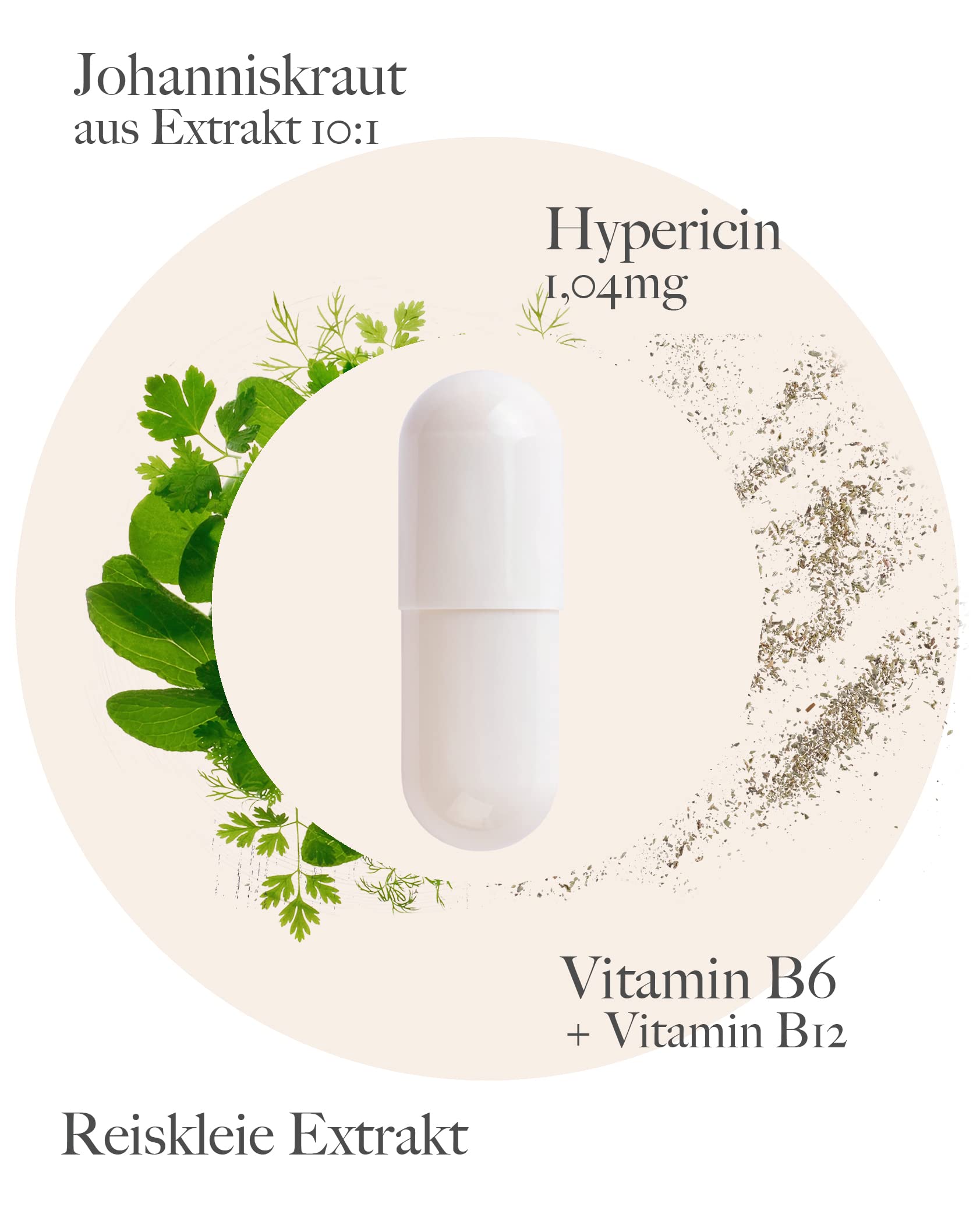 KRÄUTERHANDEL SANKT ANTON - Johanniskraut Kapseln - 1,04 mg Hypericin - Hochdosiert (3.350 mg pro Kapsel) - Hypericin - Vitamin B6 und B12 - Deutsche Premium Qualität (150 Kapseln)