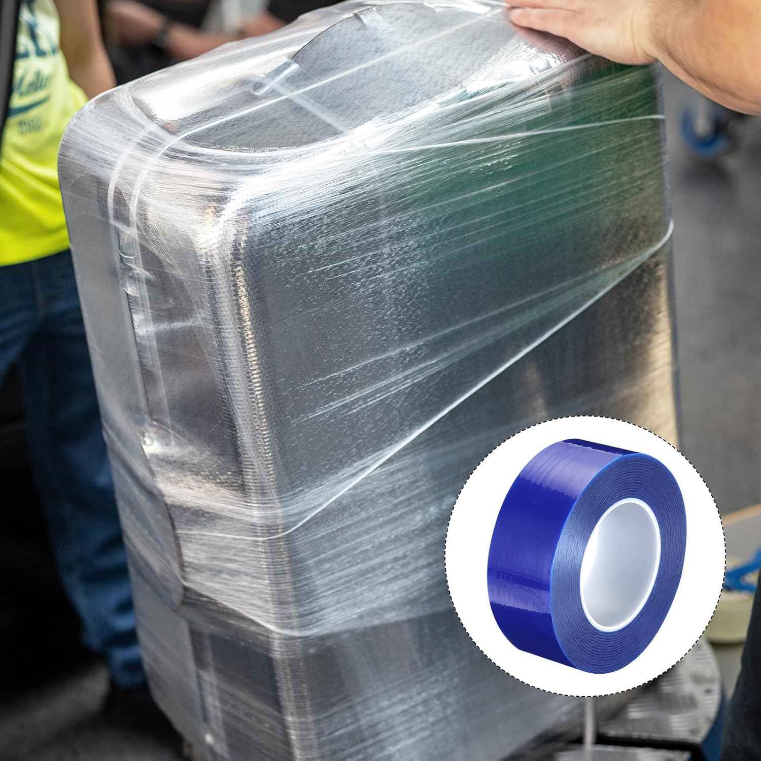 MECCANIXITY Removable Protective Film Tape, 2 Inch x 656 Ft Surface Protective Scratch Film Tape Roll for Furniture, Electrical Appliances, Blue