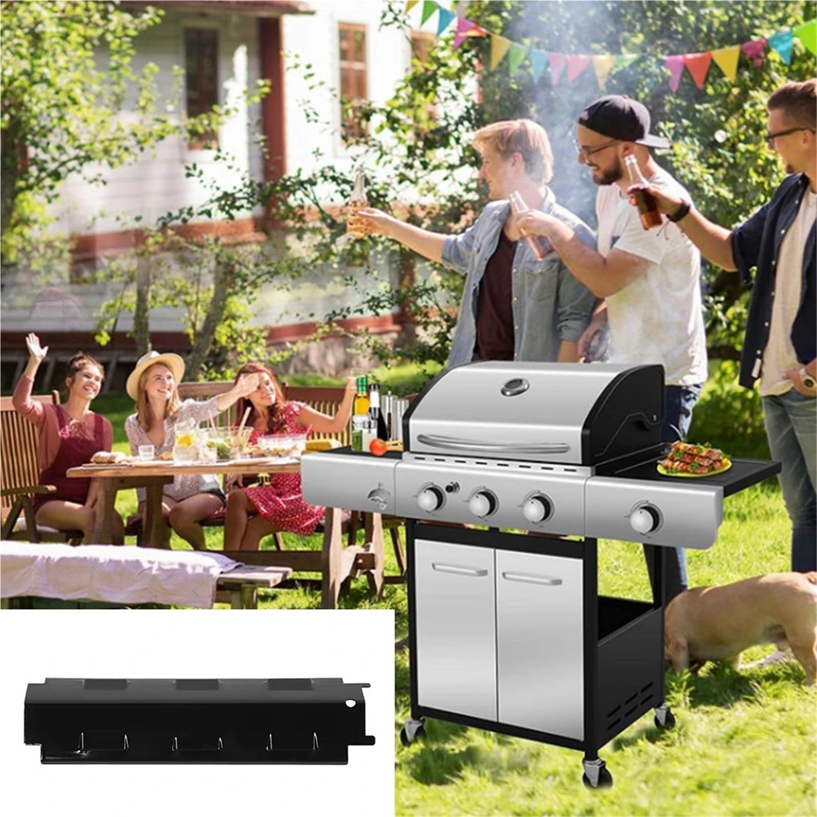 Bruciatore A Gas per Barbecue 4 Pezzi Piastre riscaldanti for Barbecue Bruciatore for Cottura all'aperto Protezione for griglia Sostituzione Accessori for pentole for Barbecue