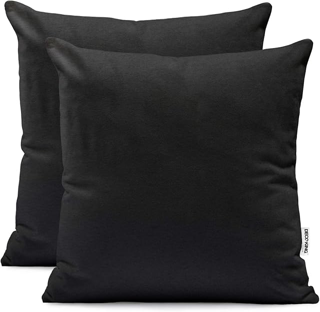 DecoKing 2 Poszewki na poduszki 40x40 cm Jersey bawełna zamek błyskawiczny czarny Amber