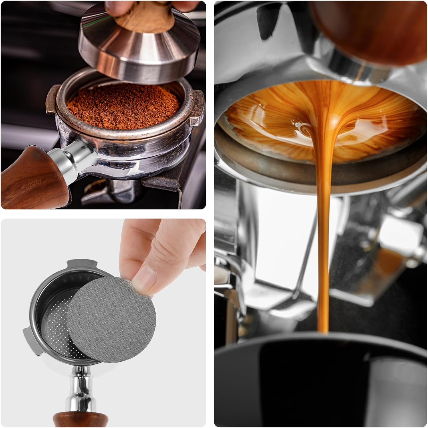 51mm Bottomless Portafilter, Stainless Steel Espresso Portafilter Coffee Filter Basket Portafilter, Bottomless Naked Portafilter with Filter Basket for Delonghi EC0680 / EC0685 Coffee Machine