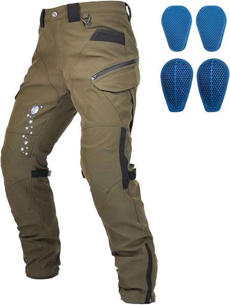 VOLERO®Motorradhose Herren mit CE Protektoren (Honeycomb) – Höhenverstellbar & Fixierbar, 97% Baumwoll-Stretch, Motorrad Textilhose 4-Saison Stadt, Leicht Wasserdicht & Reflektierend - 1