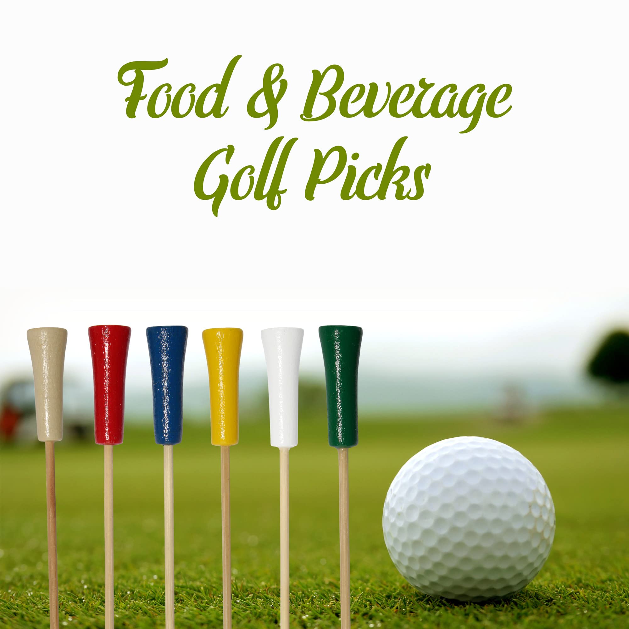 100 Stuzzicadenti Da Cocktail A Tema Golf - 12 Cm, Per Spiedini E Antipasti, Decorazioni Per Feste Sportive, Pallina Da Golf