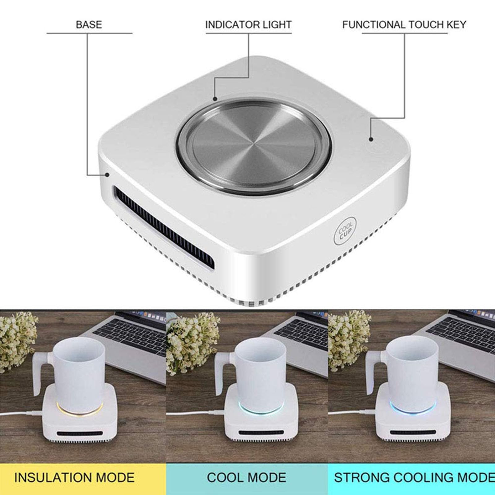 Tazza Refrigerante Rapida Per Bevande, 450ml Raffreddatore Portatile Smart Dispositivo Congelamento Rapido, Tempo Regolabile & Controllo Temperatura 8-55°c, Raffreddatore Elettronico Bottiglia
