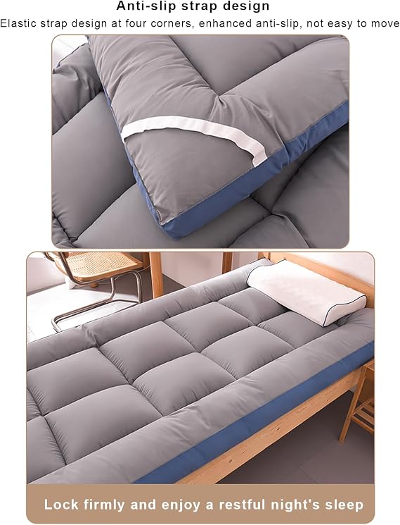 SAZDFY Futon Mattress, Foldable Japanese Floor Mattress, Soft and Fluffy Student Dormitory Sleeping Pad, Non-Slip Lounger Guest Bed Floor Mat, Camping Mat(180x200cm(71x79inch), Green)