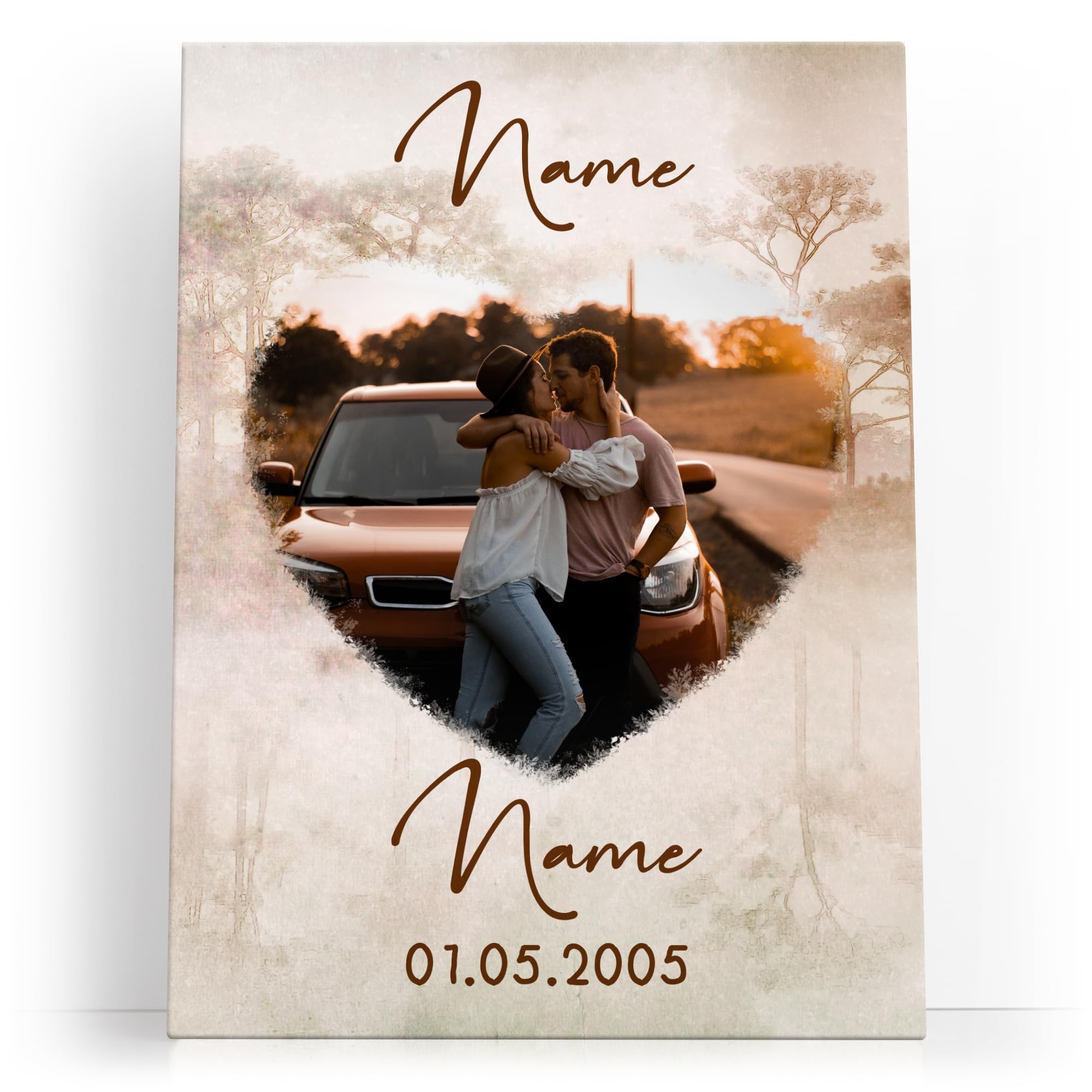 Liebesleinwand Das sind wir Leinwand | Leinwandbild mit Foto, Namen und Datum | Wandbild gestalten | Jahrestag Geschenk für Frau Freundin Mann Freund | Herzenswälder