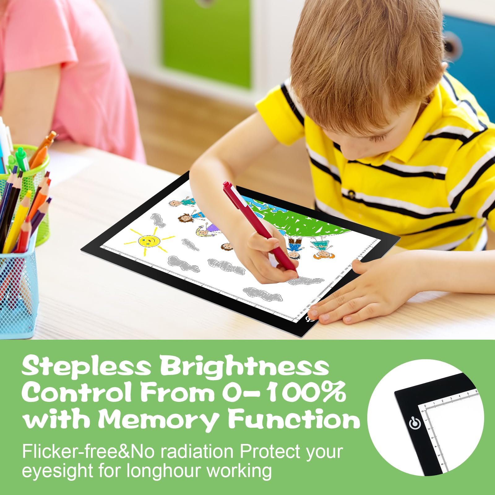 Podkładka świetlna LED A4, ultracienka, zasilana przez USB, jasne pudełko, regulowany stół świetlny do rysowania, pielenia winylu, sztuki diamentowej, szkicowania, śledzenia i animacji