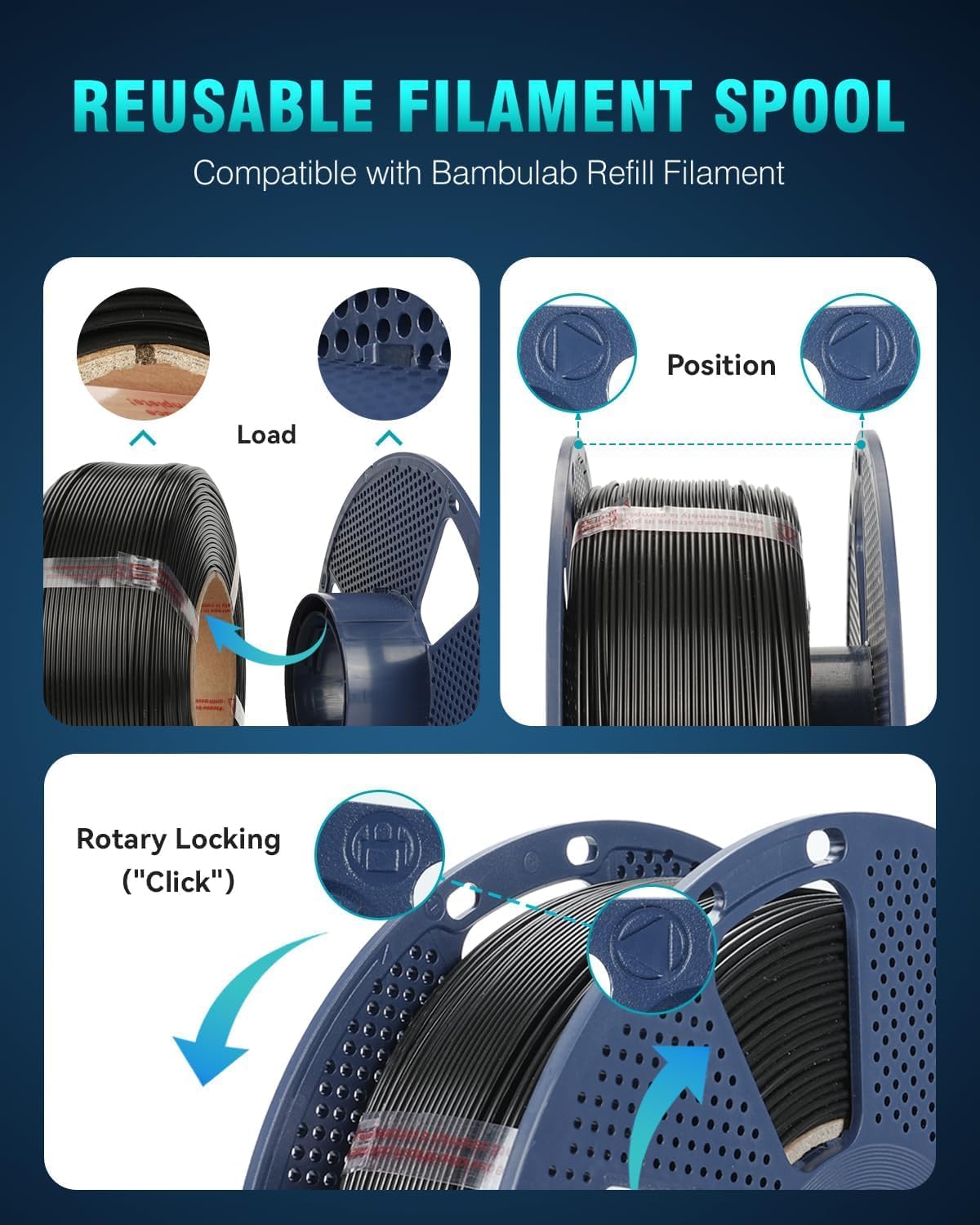 SUNLU PLA+2.0 3D Printer Filament Bundle, Multicolor PLA+ Filament 1.75mm, Individually Vacuum Packed, 0.25kg per Spool, 8 Pack, 2kg Total, Black+White+Grey+Blue+Red+Yellow+Olive Green+Orange