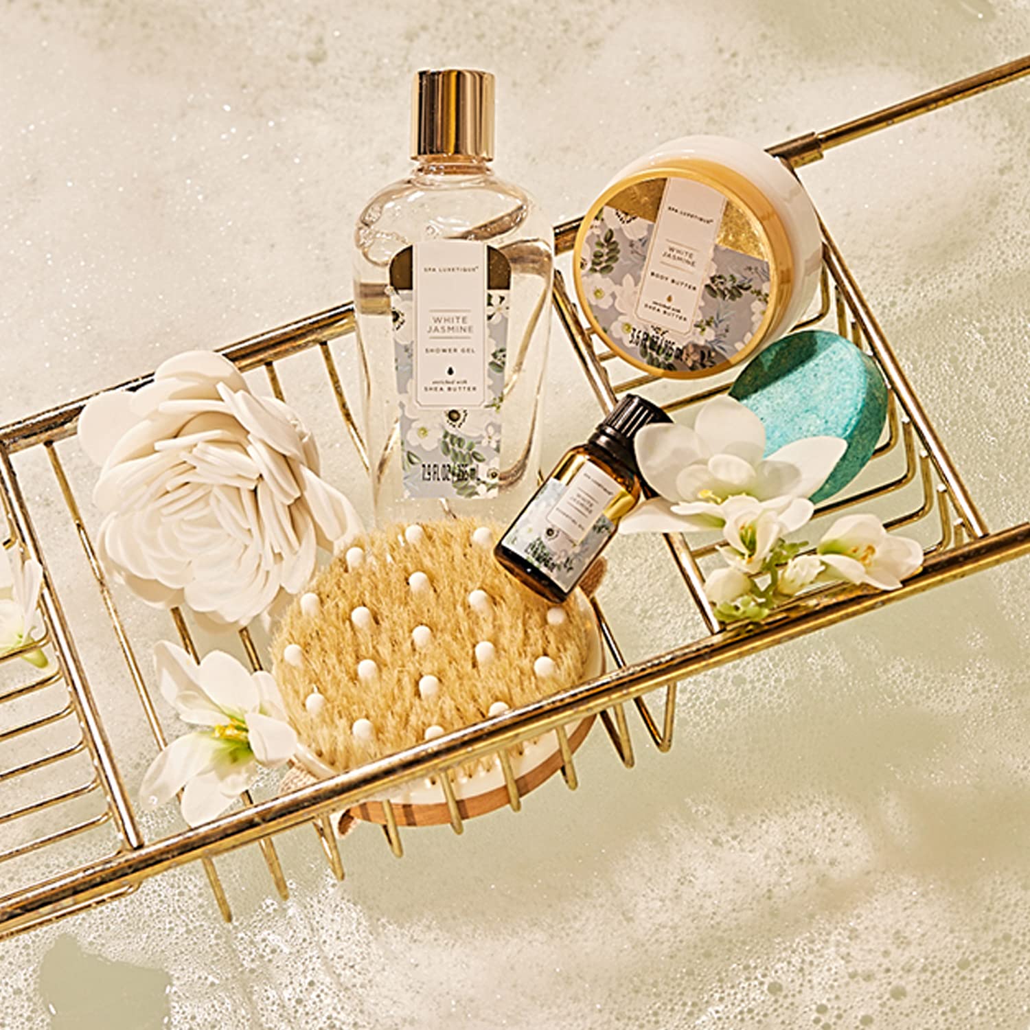 Spa Gift Baskets, Spa Luxetique Spa Gifts for Women, 15pcs Spa Gift Set Includes Bath Bombs, Essential Oil, Hand Cream, Bath Salt and Luxury Tote Bag, Christmas Gift for Women