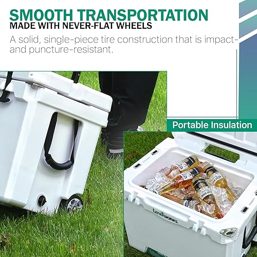 Miniatura 7 de Kitchener Desplumador de pollo desplumador y enfriador de hielo con ruedas Landworks Rotomolded 45QT