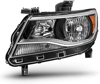 AKKON - Black Headlight [Halogen Type] Fits 2015-2022 Chevy Colorado Driver Left Headlamp Replacement 15 16 17 18 19 20 21 22