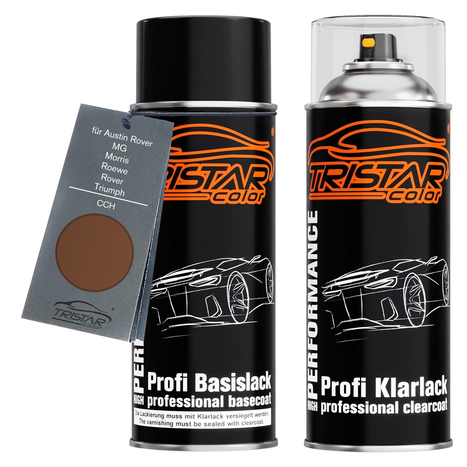 Tristarcolor Russet Brown Car Paint Spray Can Set For Austin Rover/Mg/Morris/Roewe/Rover/Triumph Cch Base Coat Clear Coat Spray Can 400Ml