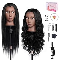 Vista 10 de Cabeza de maniquí con cabello 100% humano, cabeza de muñeca MYSWEETY para peinar el cabello, cabeza de maniquí para cosmetología, maquillaje