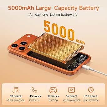 FOSSIBOT C17 Cell Phone Android 16, 120Hz Display 16GB+128GB