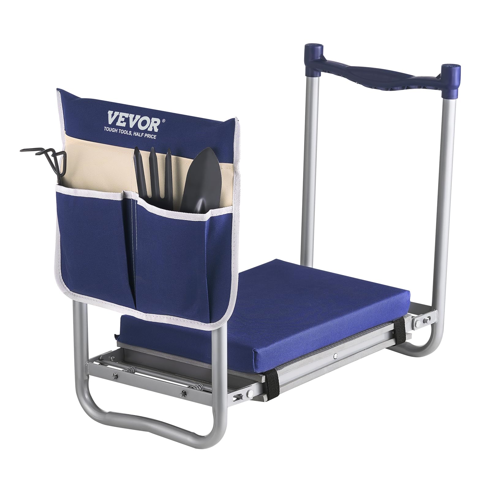 VEVOR Large Folding Garden Kneeler and Seat Heavy Duty, Widened 10" EVA Foam Pad, Portable Garden Stool with Tool Bags, Gardening Bench to Relieve Knee &amp; Back Pain, Gifts for Seniors, Women, Parents