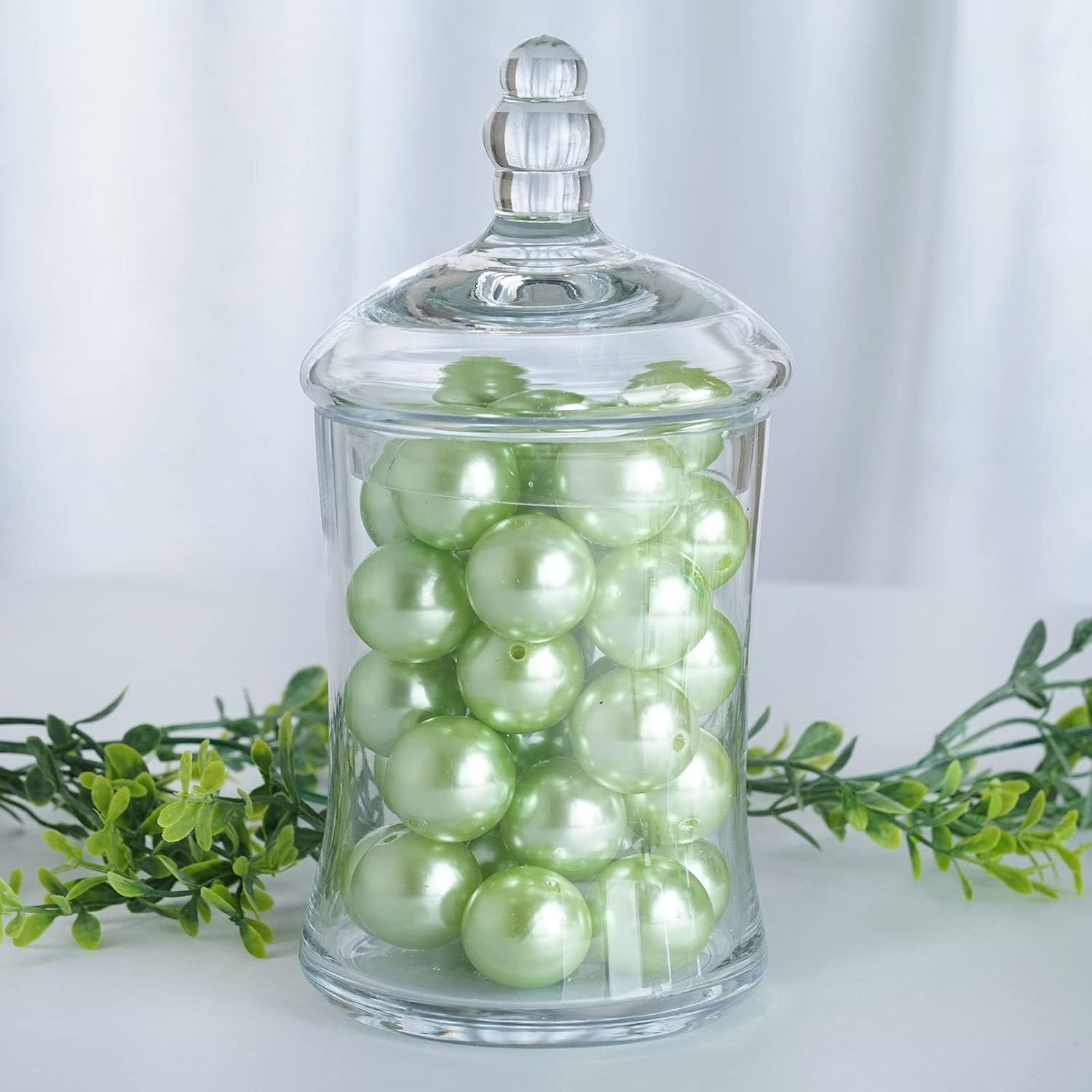 Tableclothsfactory Set of 3 Clear Apothecary Glass Candy Jars with Lids - 9"/13"/14"
