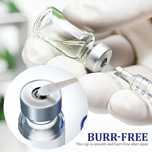 Miniatura 5 de ZHANXUBIO Viales vacíos estériles con puerto de inyección autorreparable y tapa de plástico de aluminio, paquete estéril (10 unidades de ámbar de