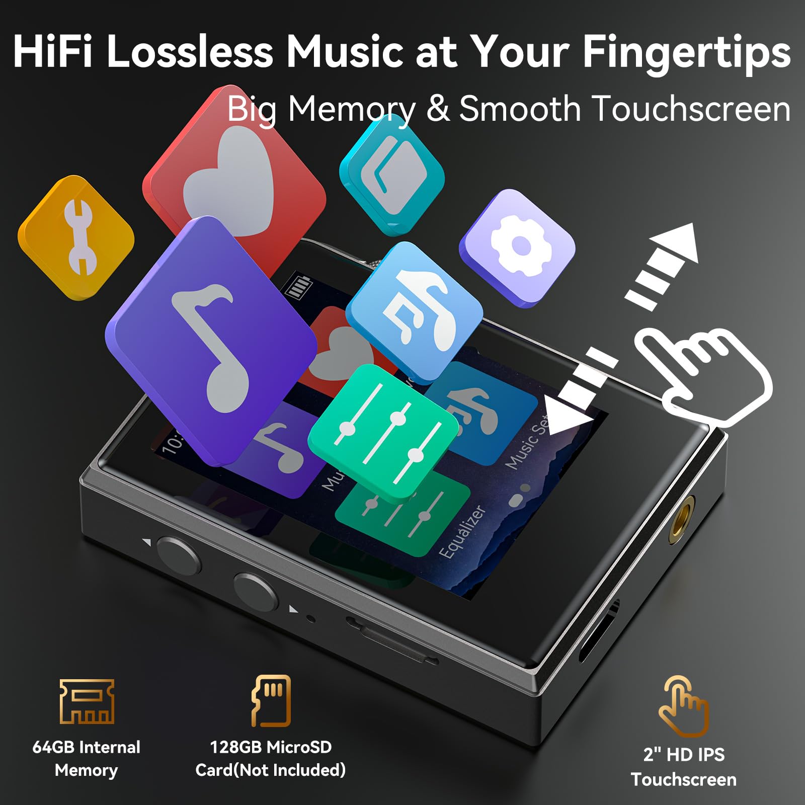 Amazon.com: RUIZU 64GB HiFi Lossless MP3 Player, DAC DSD High