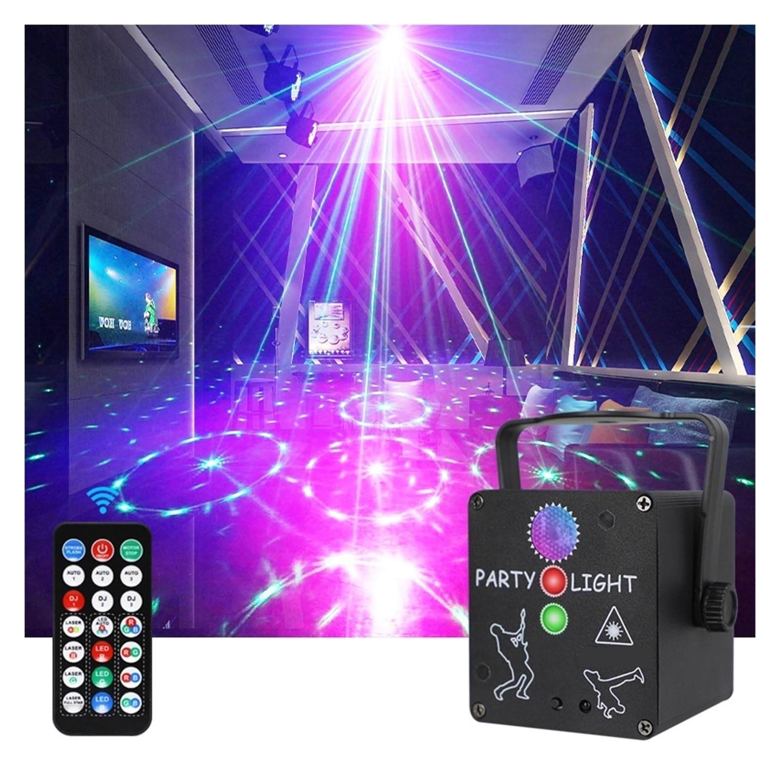 Luces de Escenario, Lámparas de discoteca USB Mini luces de fiesta Proyector portátil Colorido RGB DJ Estroboscopios Iluminación de escenario for Bar Club Light