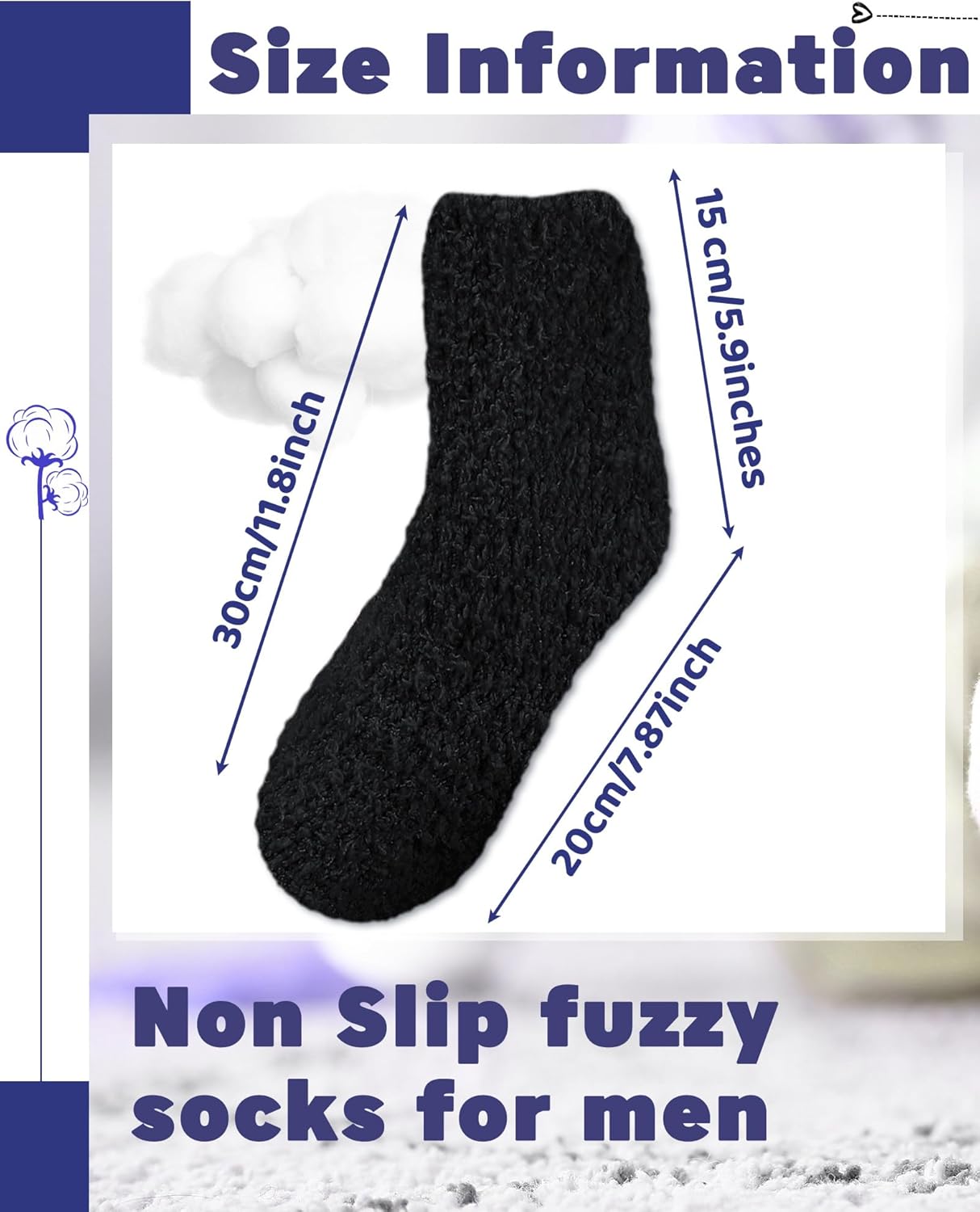 Taiyin 50 Pairs Mens Fuzzy Socks Bulk Fluffy Slipper Socks Winter Warm Soft Plush Cozy Microfiber Christmas Gifts - Image 2