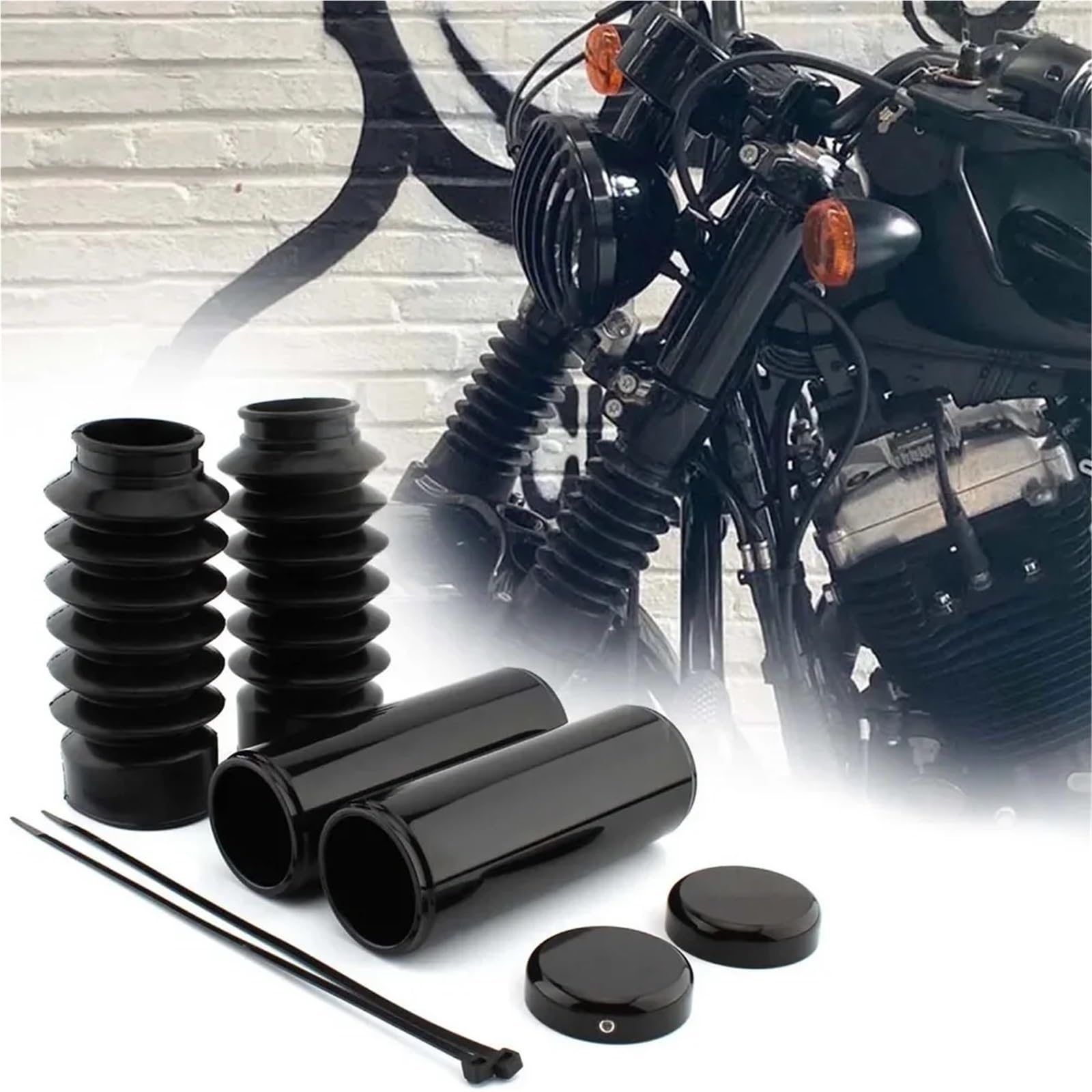 Osłona przedniego widelca motocyklowego, osłona dolnego amortyzatora, osłona przeciwpyłowa, pasuje do Harley Sportster XL1200X X 48 Dyna Softail