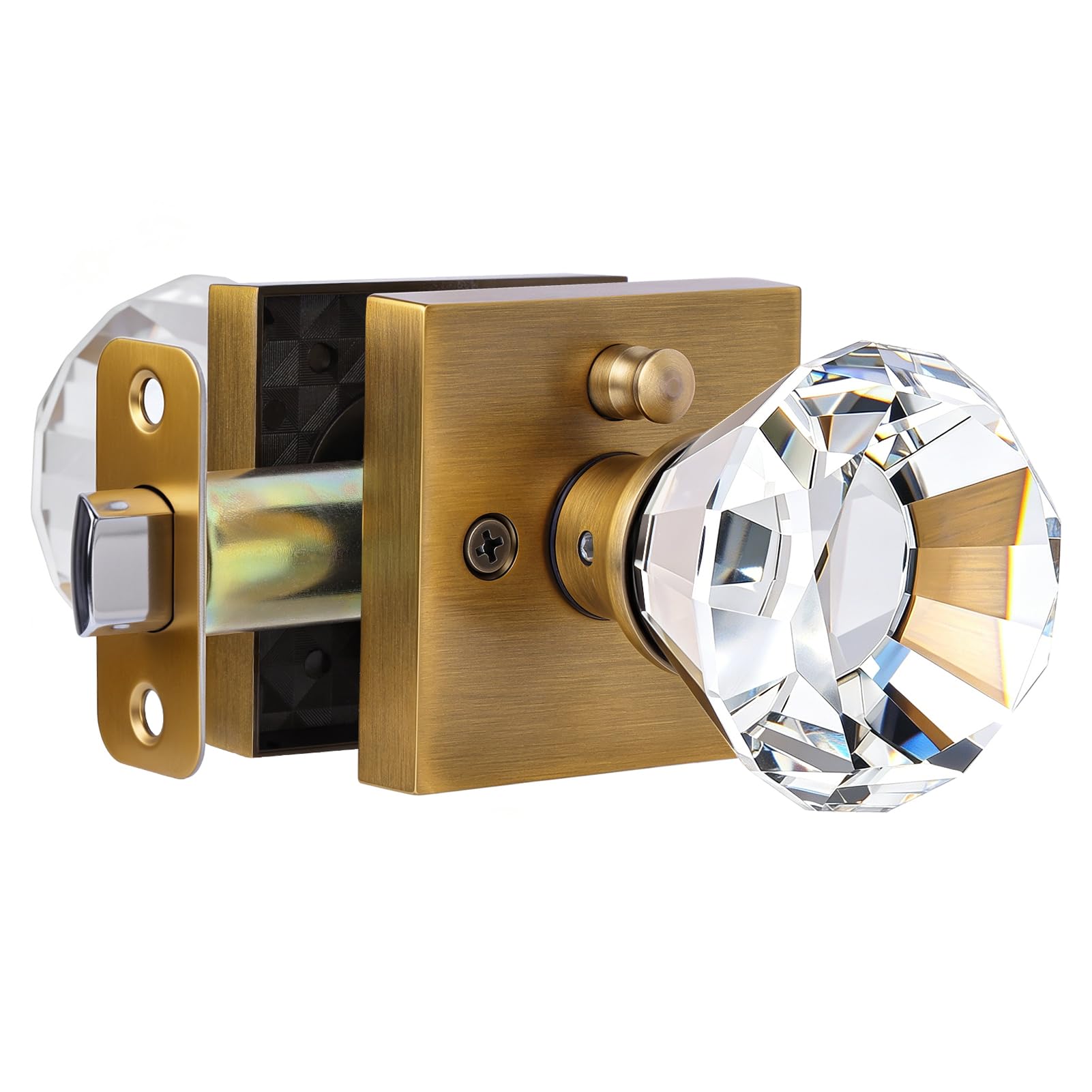 Gold Glass Door Knobs - Privacy & Style -16 Gold Glass Door Knobs - Privacy & Style -16