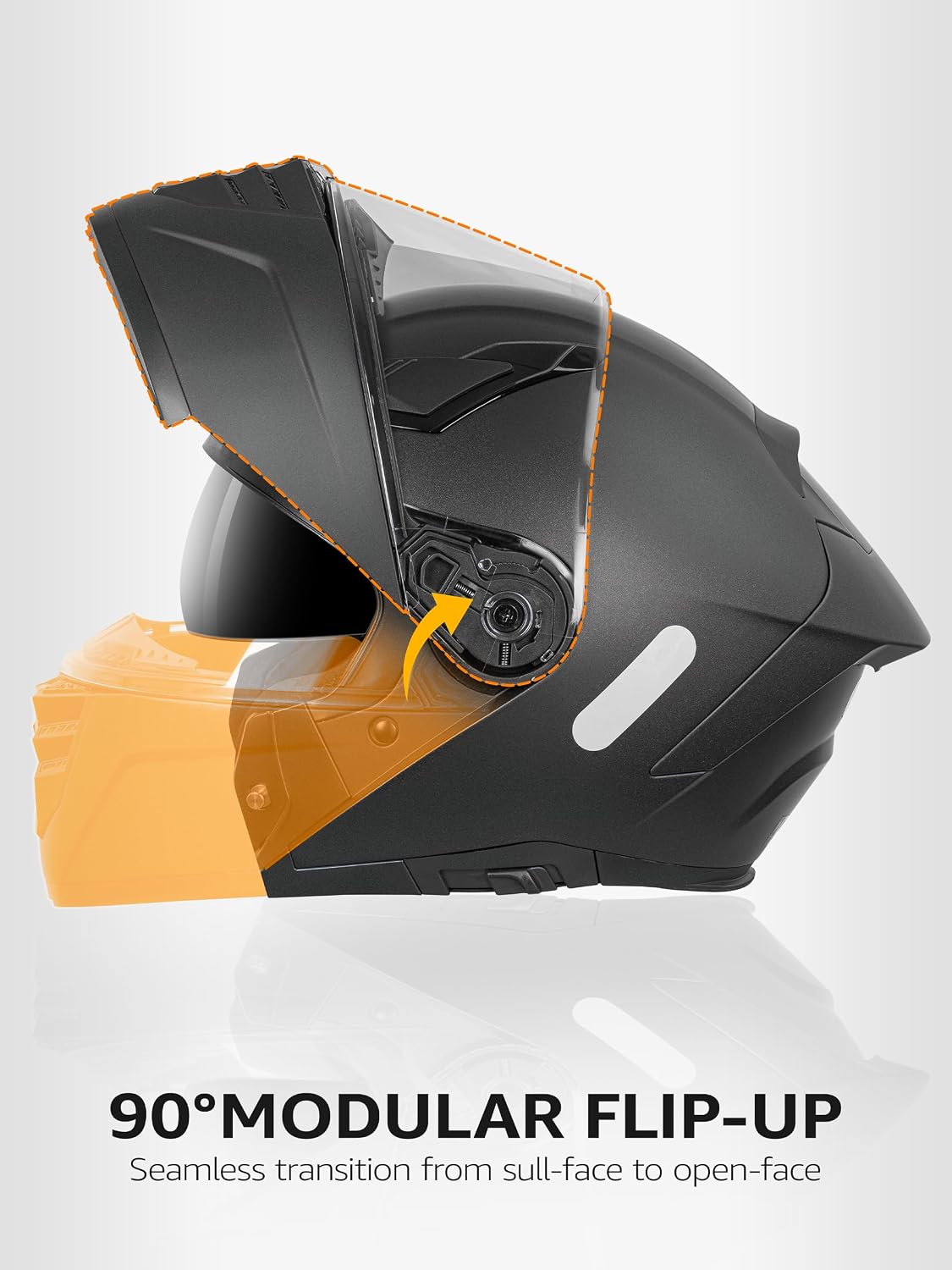 Motorcycle Modular Full Face Helmet DOT Approved - YEMA Helmet YM-925 Motorbike Casco Moto Moped Street Bike Racing Helmet with Sun Visor for Adult Youth Men and Women
