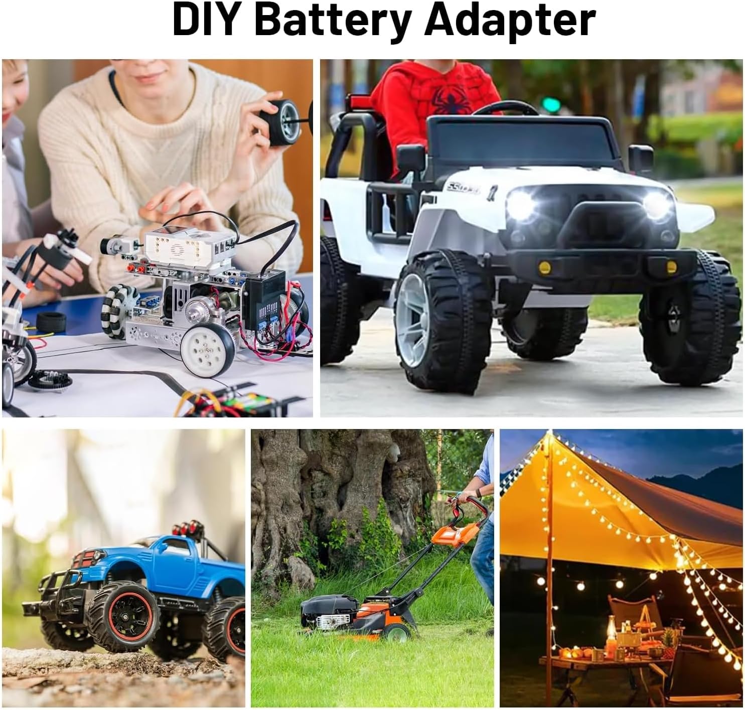 2 Pack for Power Wheel Adapter Compatible with Milwaukee 18V Battery, Converter Kit with Built-in Switch, Fuse Holder, Wire Terminals, 12AWG Wire for DIY RC Cars - Image 7