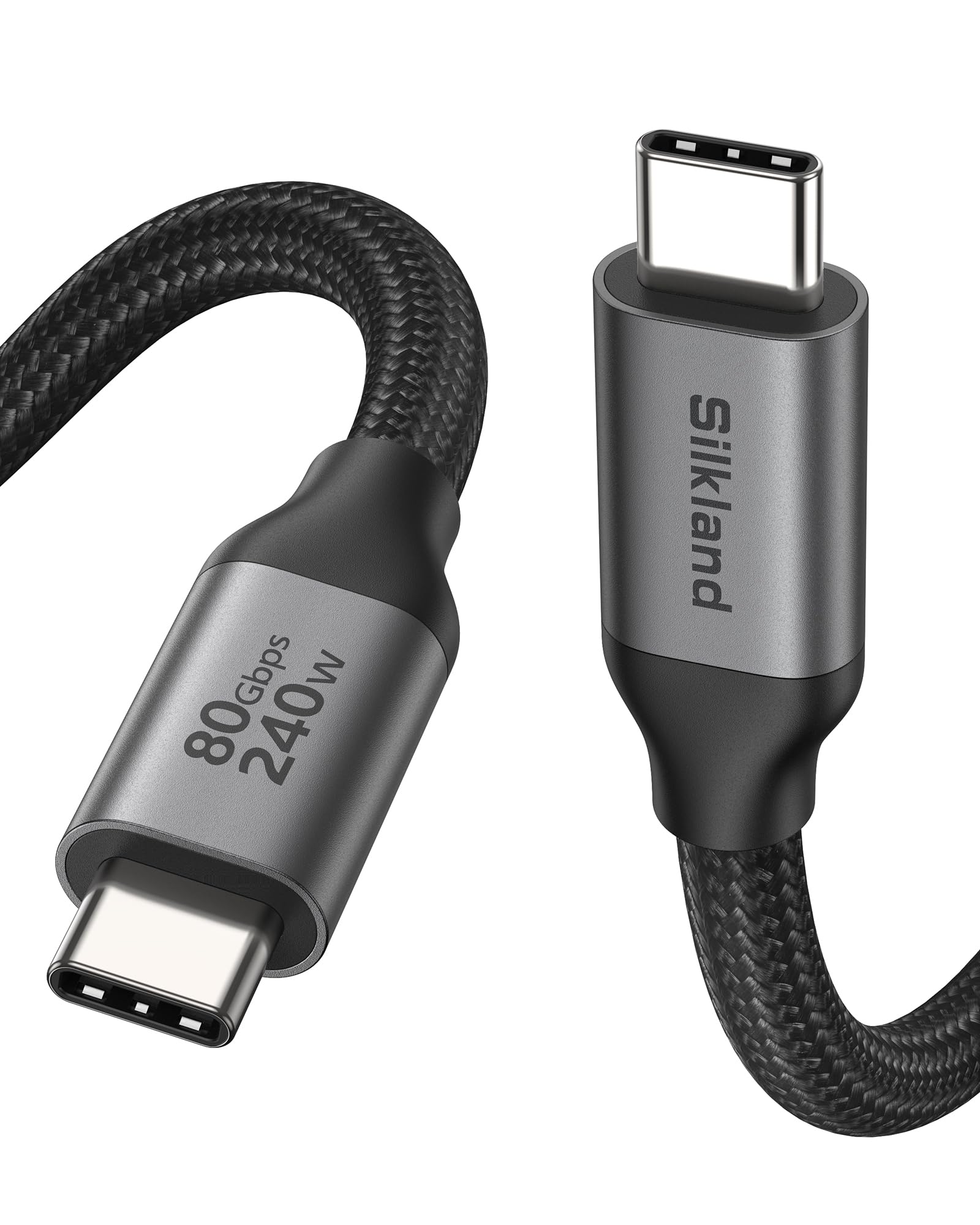 Photo 1 of Silkland 80Gbps USB 4 for Thunderbolt 5 Cable 10FT/3M, 120Gbps Bandwidth for 16K/Dual 8K, 240W Fast Charging, USB C Monitor Cable Compatible for Thunderbolt 4/5/3, iPhone 17/16, MacBook M4 Pro,Monitor