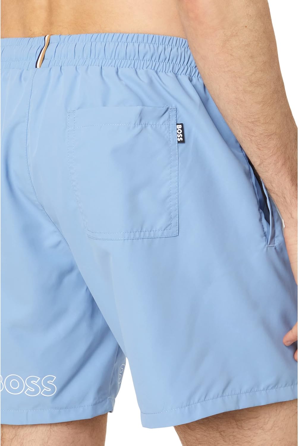 BOSS Mens Vertical Logo Swim Trunks - Image 3