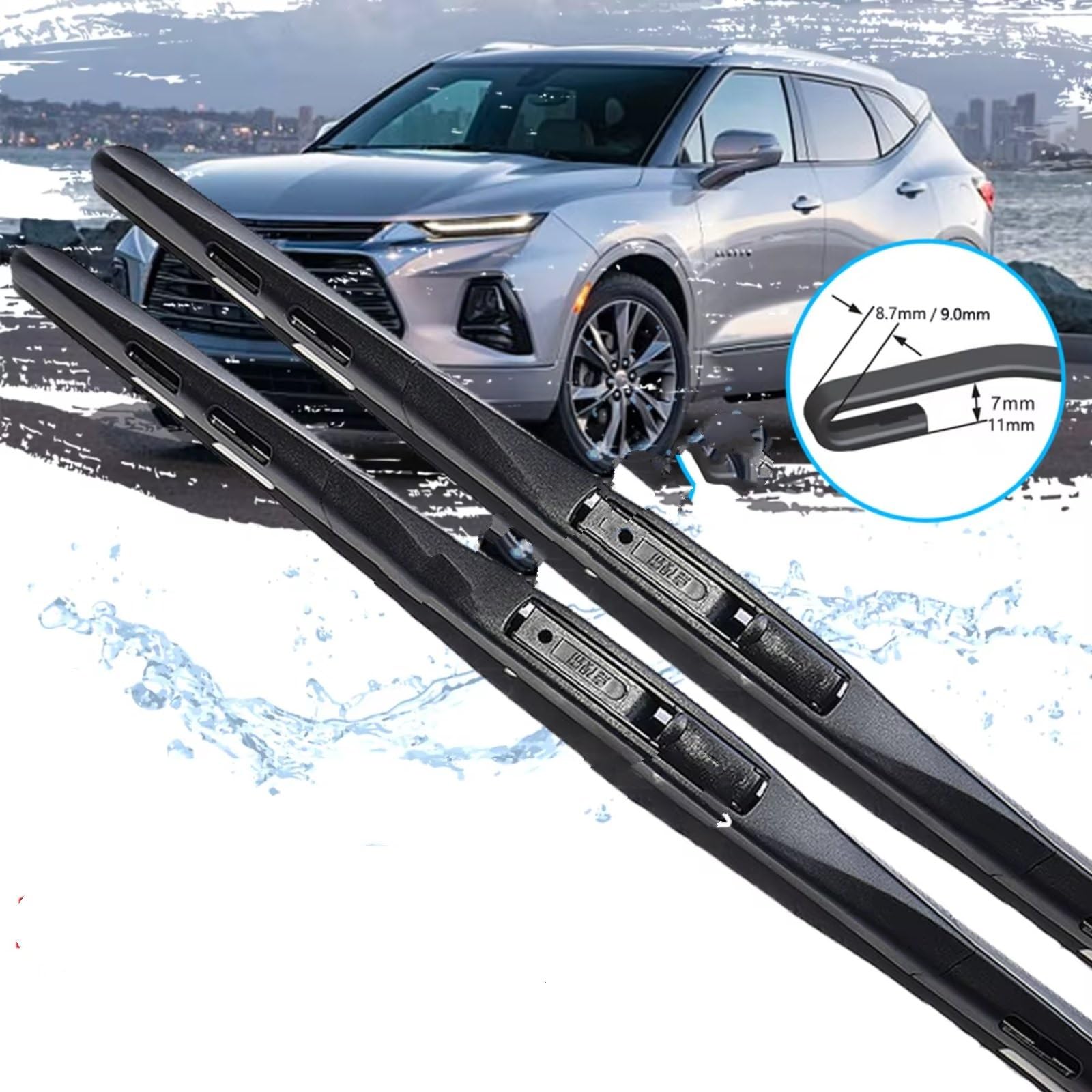 Kit Tergicristallo Compatibile Con Chevy Per Blazer 2019 2020 2021 2022 Spazzole Anteriori Pulizia Automatica Finestrini Parabrezza Tergicristalli In Gomma Senza Telaio Senza Ossa(B)