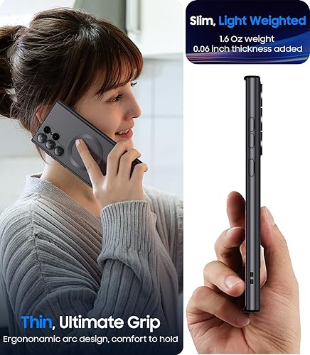 Vista 64 de Magnetic for Samsung Galaxy S24 Ultra Case [Compatible with MagSafe][Built-in Camera Lens Protector] Slim Soft Bumper TPU Shockproof Phone Shell