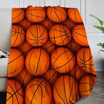 Basketball Blanket Gifts for Adults Kids, Christmas Birthday Valentines Day Soccer Baseball Throw Blanket Super Soft Lightweight Flannel Fleece Blankets for Bed Couch Sofa