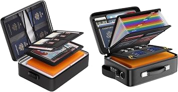 DocSafe 5200F Fireproof Document Box Set with Lock,Hard Case File Organizer with Accordion File Folder,