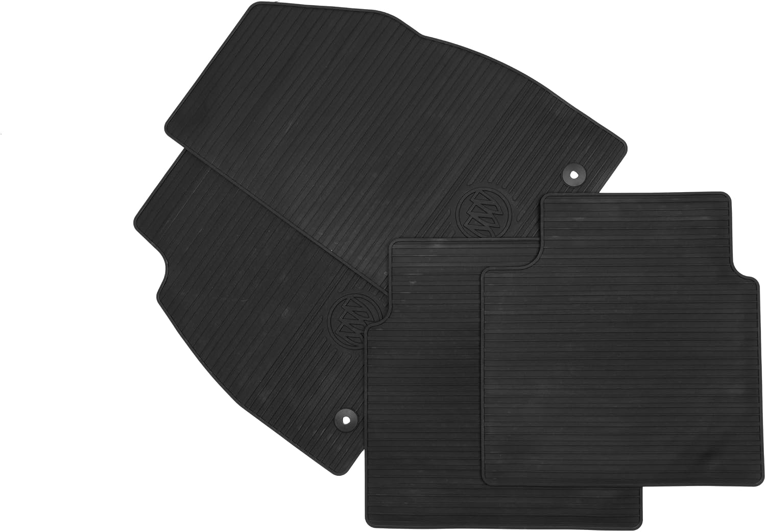 GM Accessories 23101701 Front and Rear All-Weather Floor Mats in Black with Buick Logo