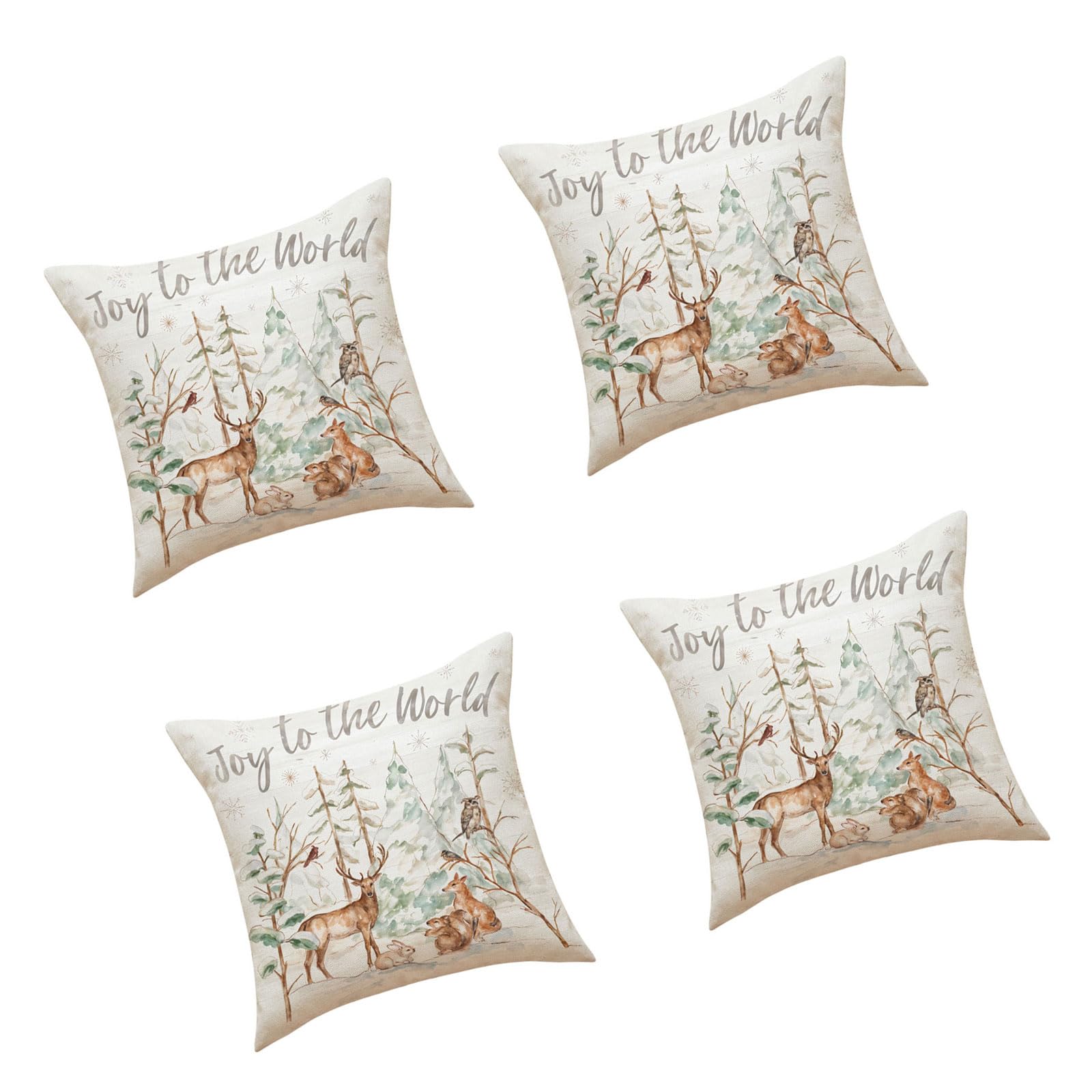 Tsophreniq Decorative Animal Antlers Cushions Covers 45x45cm Soft Cotton Linen Blend Pillowcase for Sofa Chair Animal Print Pillows