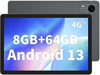 Android 13 Tablet 10.1 inch Tablets with 8GB RAM 64GB ROM 1TB Expand, 4GLTE, GPS, Octa-Core Processor, 1280x800 IPS Touch Screen, 13MP 8MP Dual Camera, Face, Bluetooth5.0