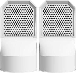 Grille d’aération vide sanitaire Ø100 mm (Lot de 2) - Ventilation PVC anti-humidité, anti-nuisibles, pour sous-sol, cave et extérieur (Blanc)