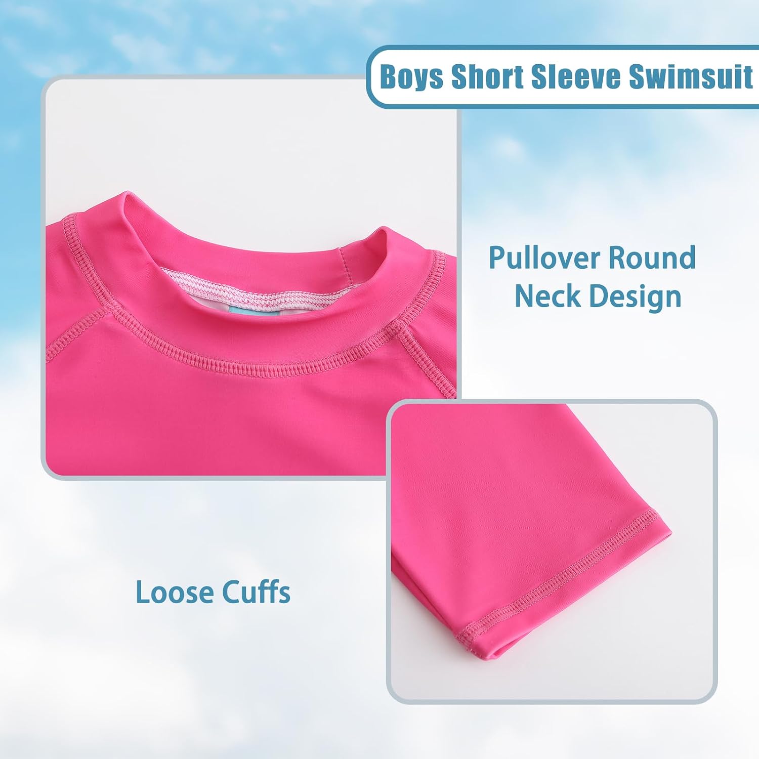 Girls Short Sleeve Swim Shirt for Kids Girls Rash Guard Swimsuits with UPF 50+ Sun Protection Swim Top 3-16 Years