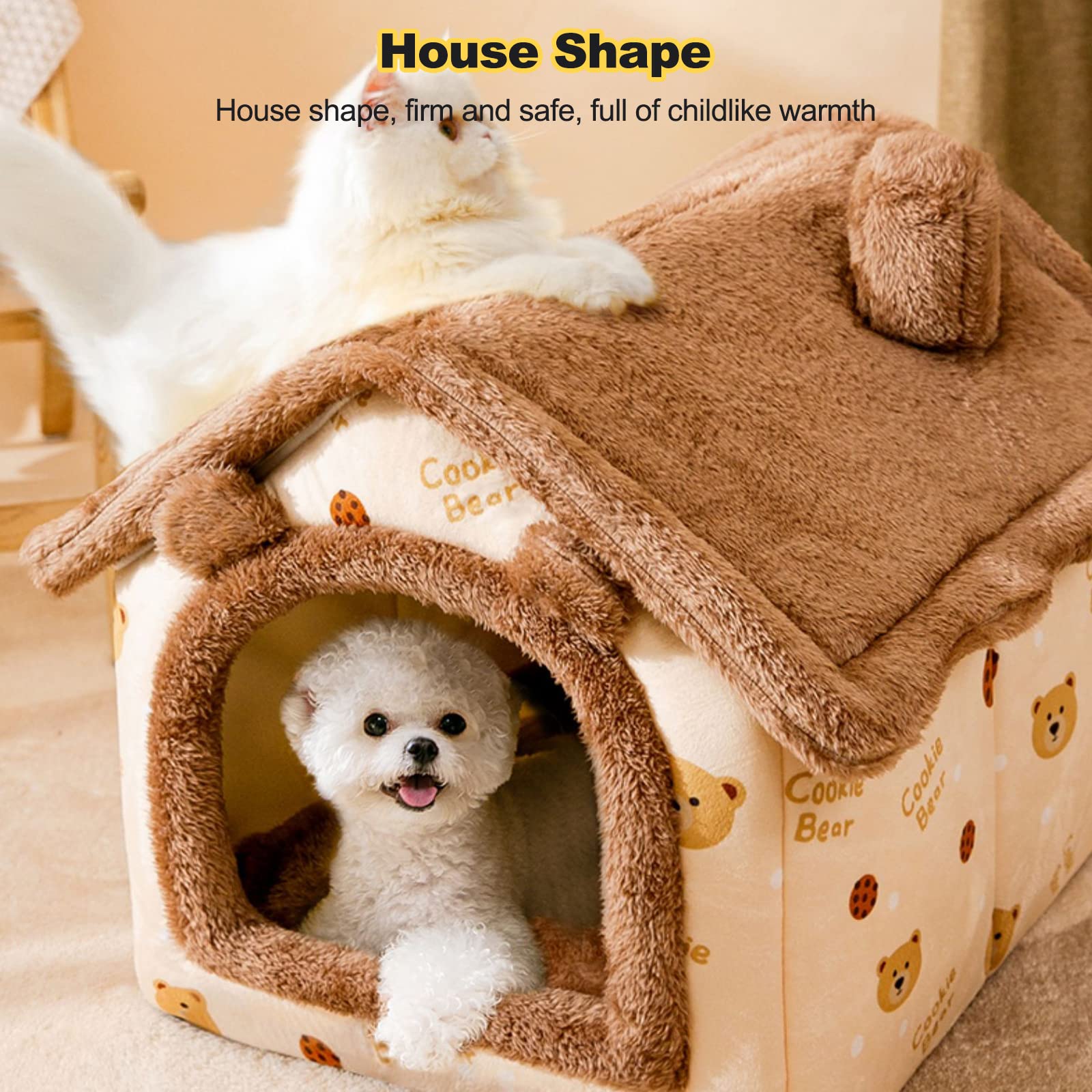 Casa-cama Iglú Para Perros Y Gatos – 3 En 1 (casa, Cama, Sofá), Cojín Extraíble Lavable – Tamaños S, M, L